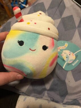 Squishmallows Pastel Rainbow Swirl Kelen Plush with Whipped Top